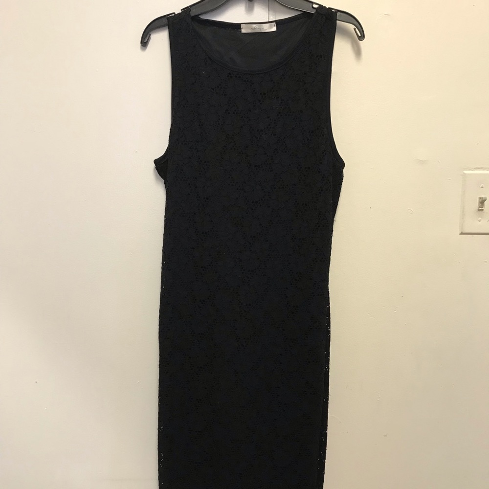 Black maxi dress lace material